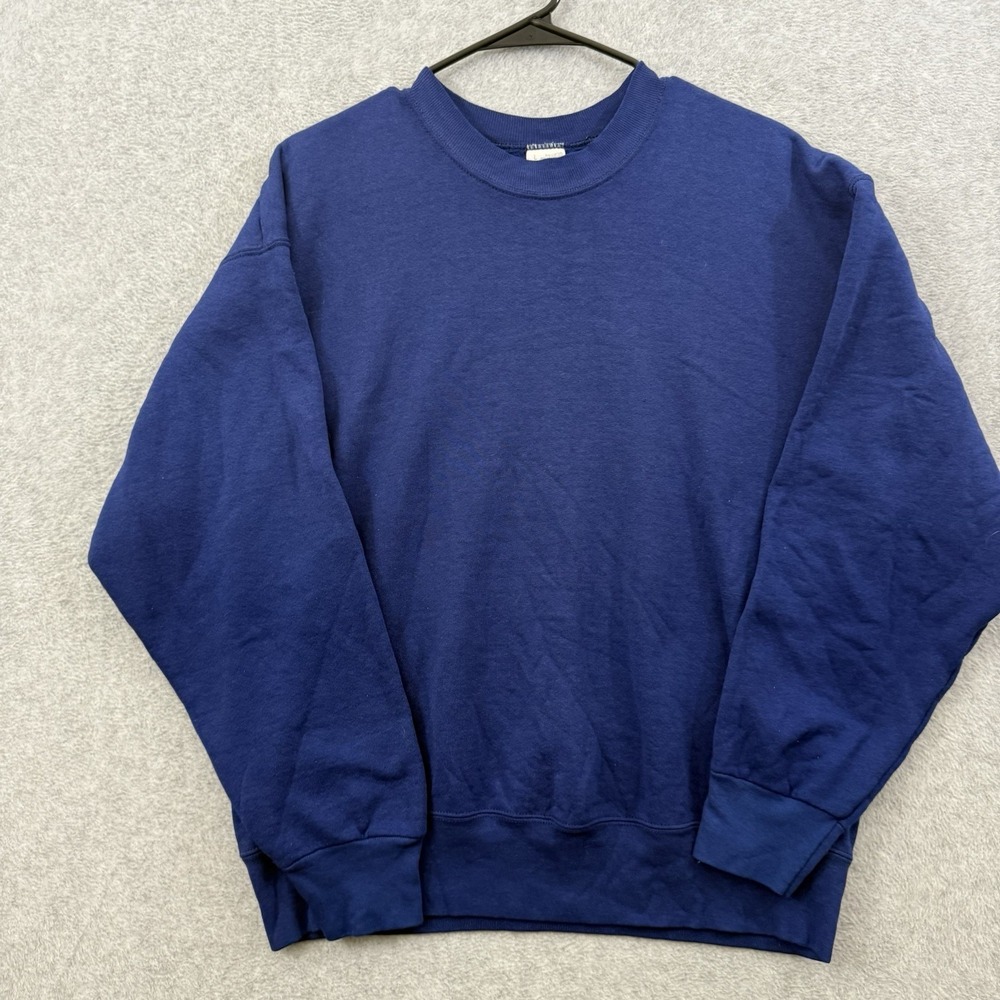 Vintage Blank Sweatshirt Mens L Blue Munsingwear 90's USA Heavy‎ Cotton Crewneck